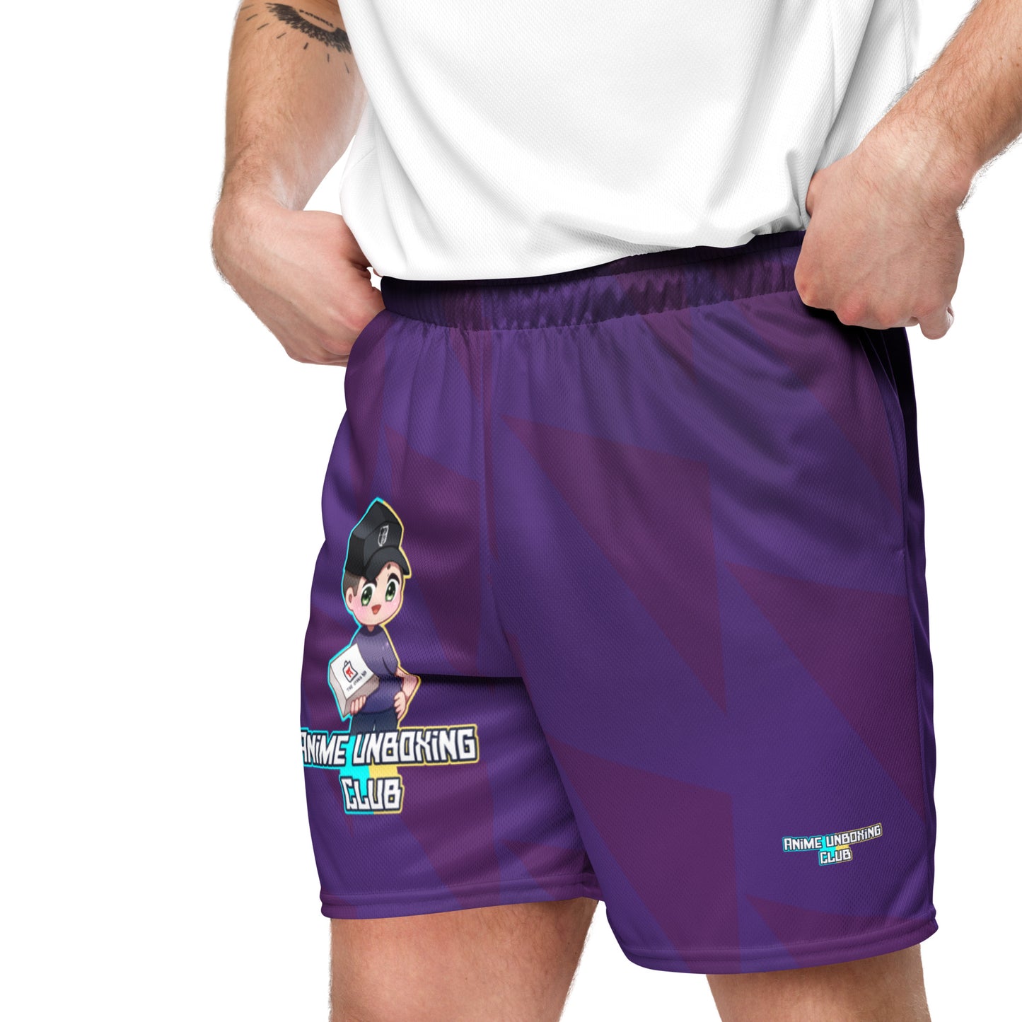 Anime Unboxing Club Unisex mesh shorts
